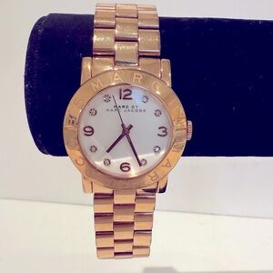 Marc Jacobs Rose Gold and White Watch Elegant Accessories